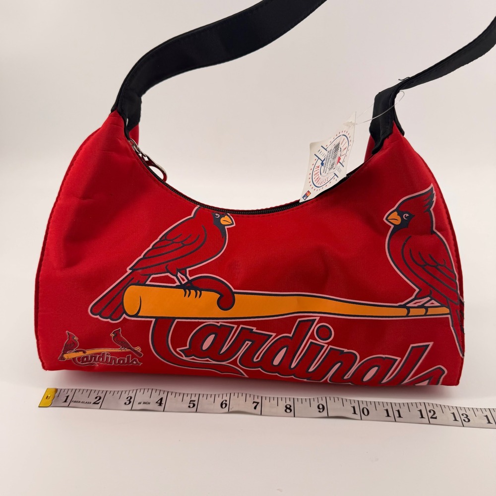 MLB Shoulder Bag Womens Red St. Louis Cardinals Blowout Purse Hobo Logo NWT - Picture 7 of 9